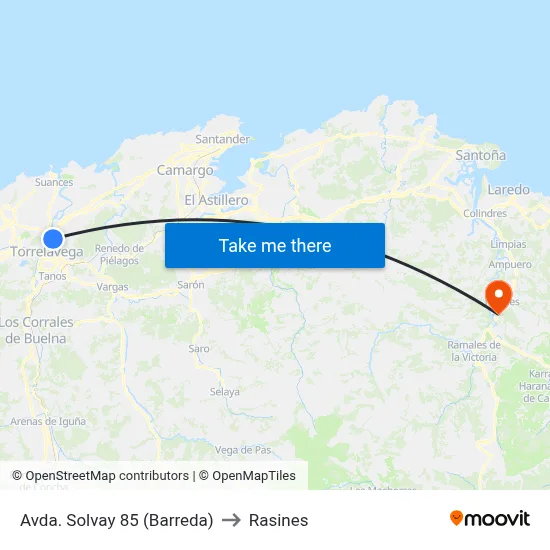 Avda. Solvay 85 (Barreda) to Rasines map