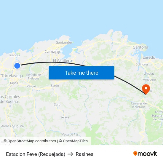 Estacion Feve (Requejada) to Rasines map
