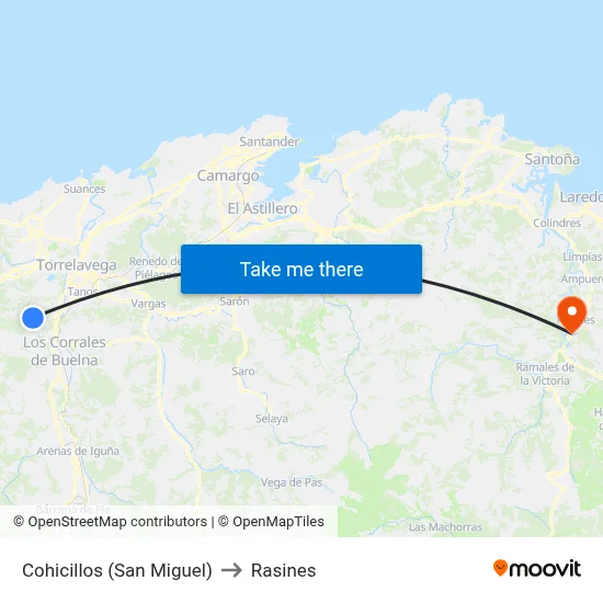 Cohicillos (San Miguel) to Rasines map