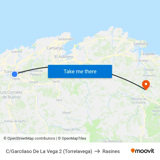 C/Garcilaso De La Vega 2 (Torrelavega) to Rasines map