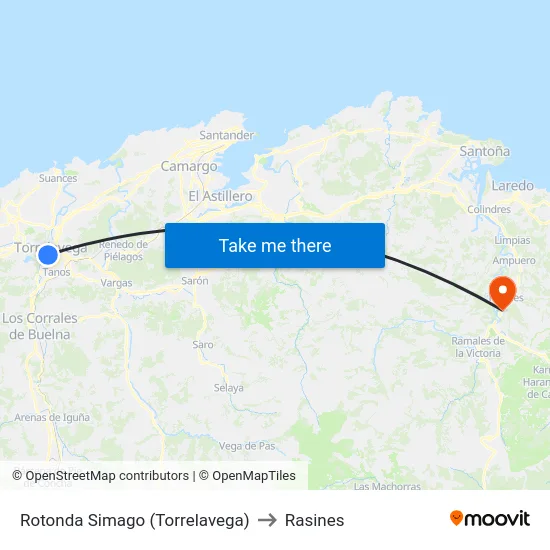 Rotonda Simago (Torrelavega) to Rasines map