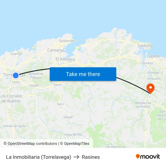 La Inmobiliaria (Torrelavega) to Rasines map