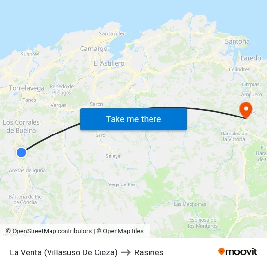 La Venta (Villasuso De Cieza) to Rasines map