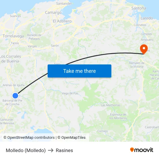 Molledo (Molledo) to Rasines map