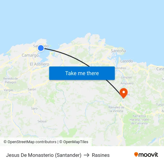 Jesus De Monasterio  (Santander) to Rasines map