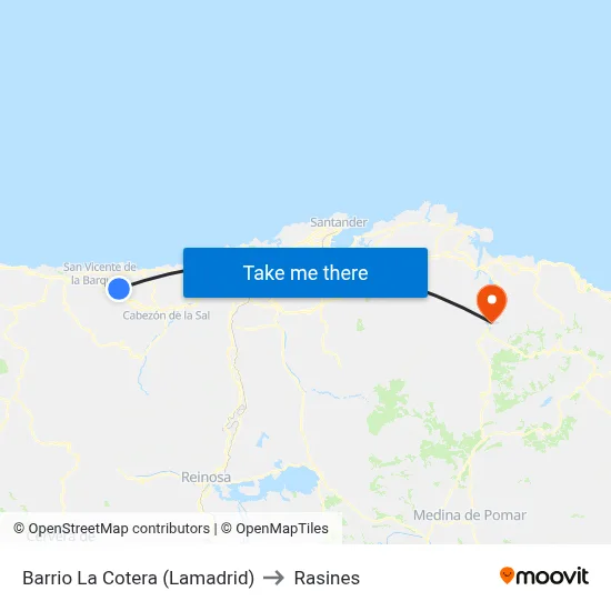 Barrio La Cotera (Lamadrid) to Rasines map