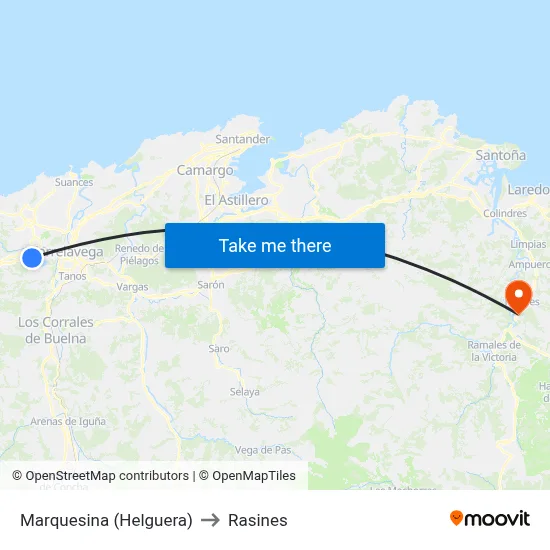 Marquesina (Helguera) to Rasines map