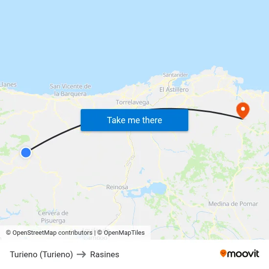 Turieno (Turieno) to Rasines map
