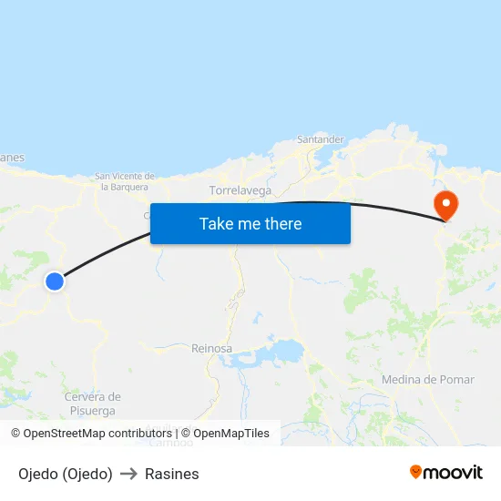 Ojedo (Ojedo) to Rasines map
