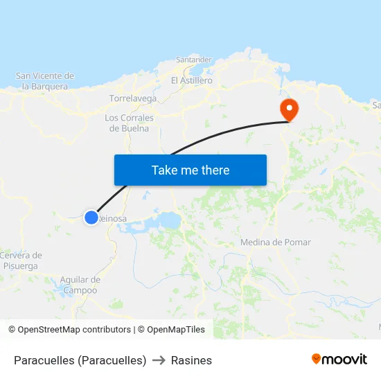 Paracuelles (Paracuelles) to Rasines map