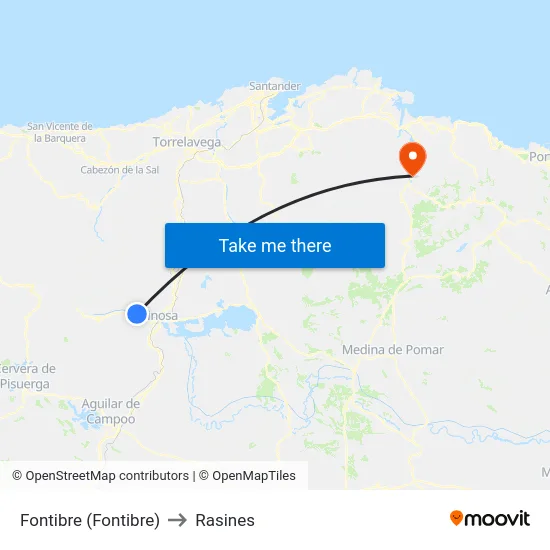 Fontibre (Fontibre) to Rasines map