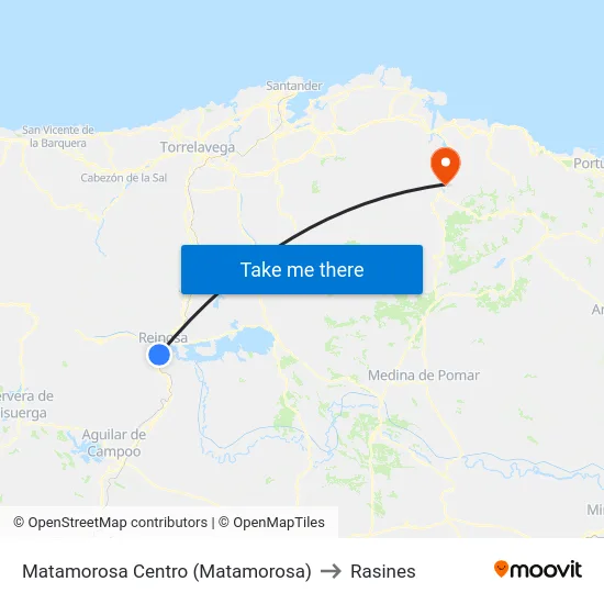 Matamorosa Centro (Matamorosa) to Rasines map