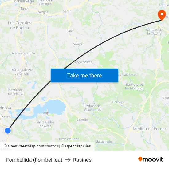 Fombellida (Fombellida) to Rasines map