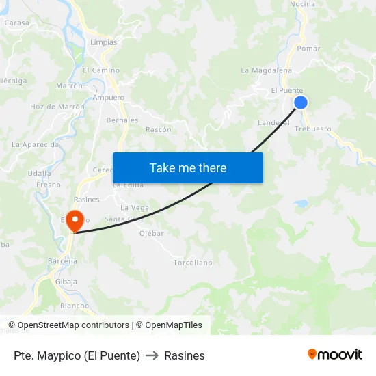 Pte. Maypico (El Puente) to Rasines map