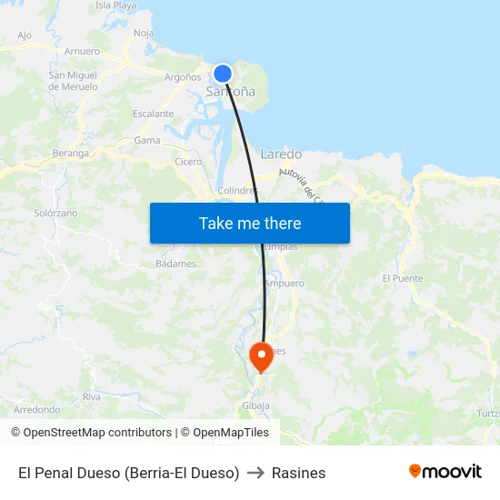 El Penal Dueso (Berria-El Dueso) to Rasines map