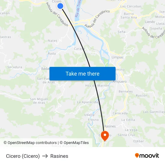 Cicero (Cicero) to Rasines map