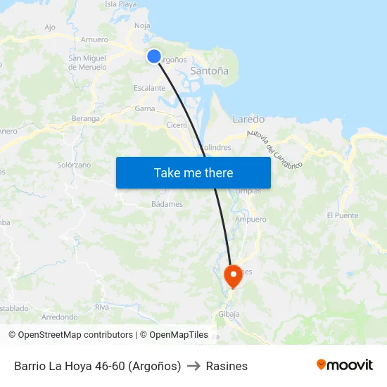 Barrio La Hoya 46-60 (Argoños) to Rasines map