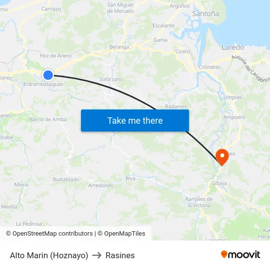 Alto Marin (Hoznayo) to Rasines map