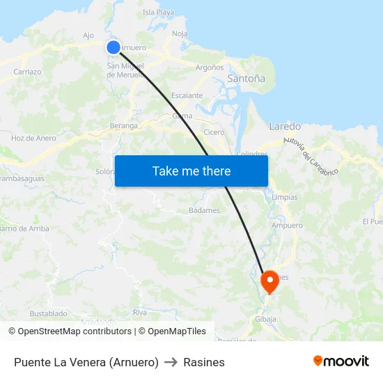 Puente La Venera (Arnuero) to Rasines map