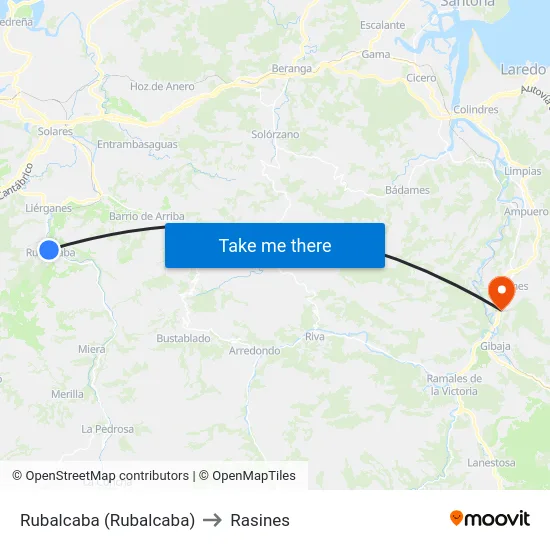 Rubalcaba (Rubalcaba) to Rasines map