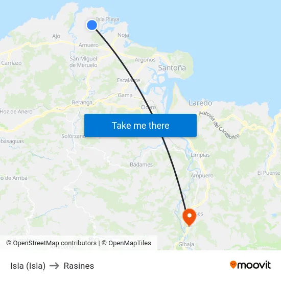 Isla (Isla) to Rasines map