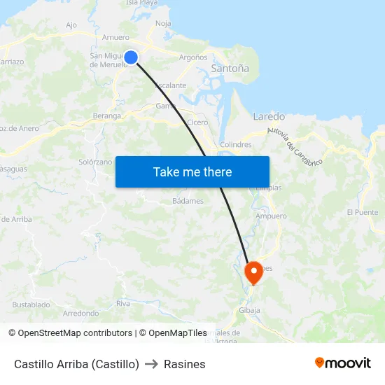 Castillo Arriba (Castillo) to Rasines map