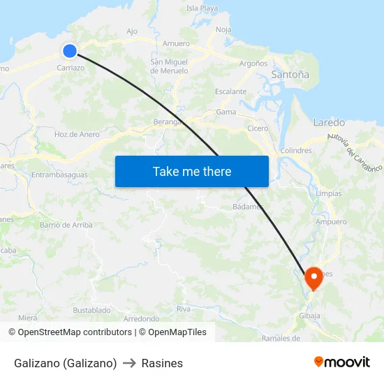 Galizano (Galizano) to Rasines map
