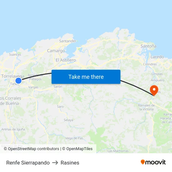 Renfe Sierrapando to Rasines map