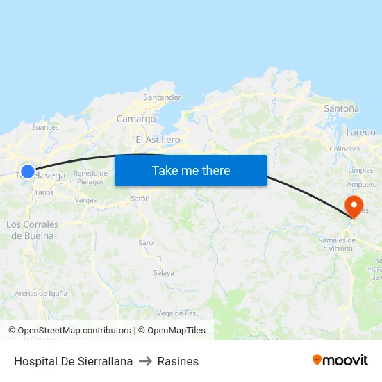 Hospital De Sierrallana to Rasines map