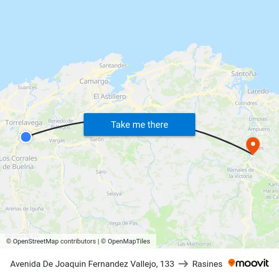 Avenida De Joaquin Fernandez Vallejo, 133 to Rasines map