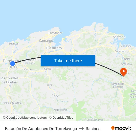 Estación De Autobuses De Torrelavega to Rasines map