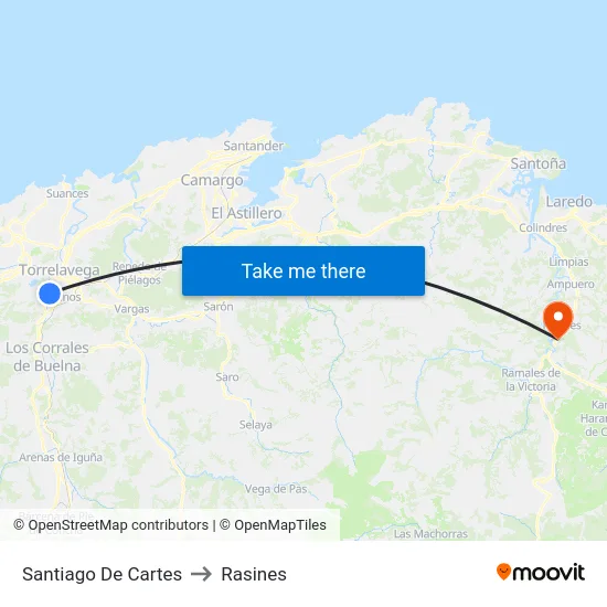 Santiago De Cartes to Rasines map