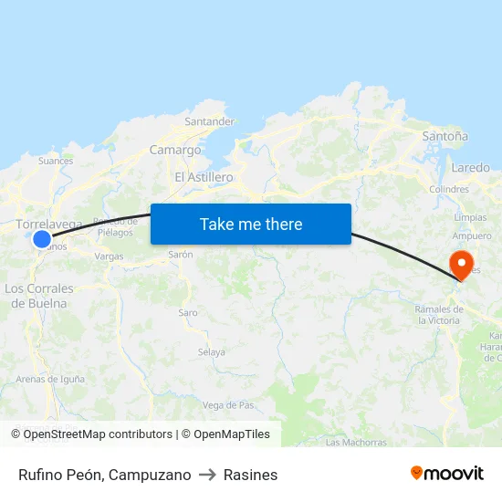 Rufino Peón, Campuzano to Rasines map