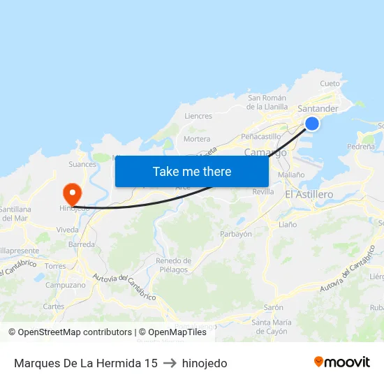 Marques De La Hermida 15 to hinojedo map