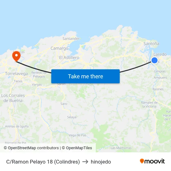 C/Ramon Pelayo 18 (Colindres) to hinojedo map