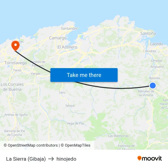 La Sierra (Gibaja) to hinojedo map