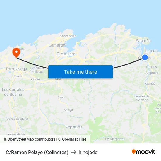 C/Ramon Pelayo (Colindres) to hinojedo map