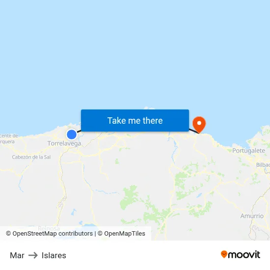 Mar to Islares map