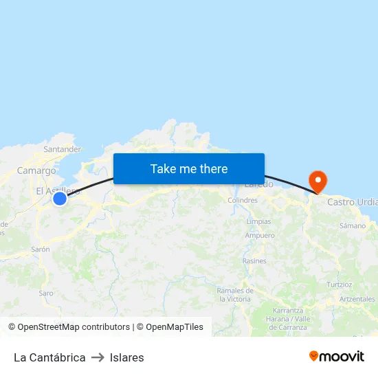 La Cantábrica to Islares map