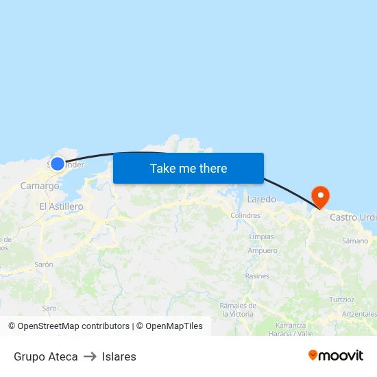 Grupo Ateca to Islares map