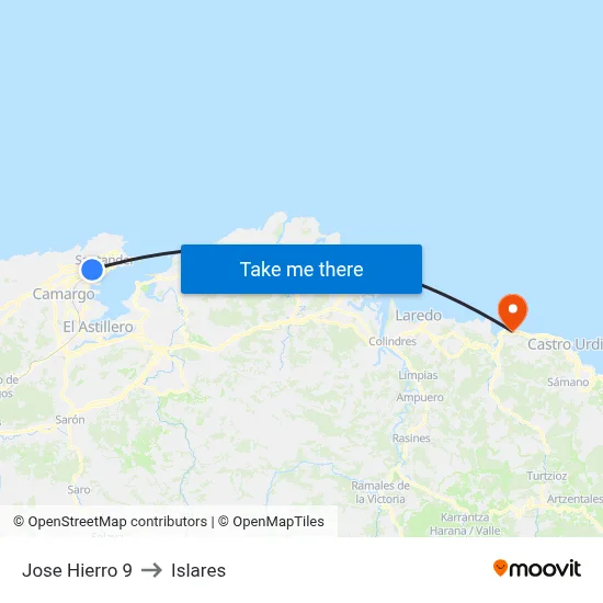 Jose Hierro 9 to Islares map