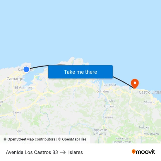 Avenida Los Castros 83 to Islares map