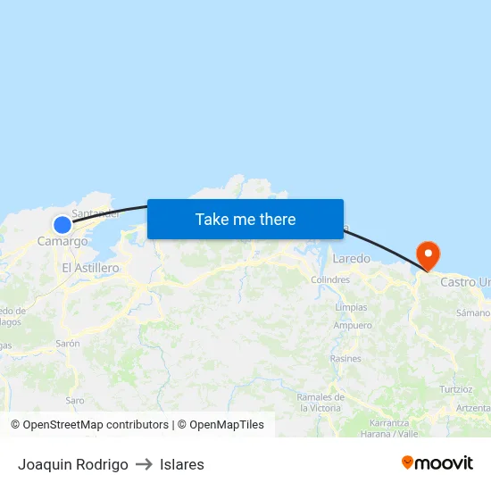 Joaquin Rodrigo to Islares map