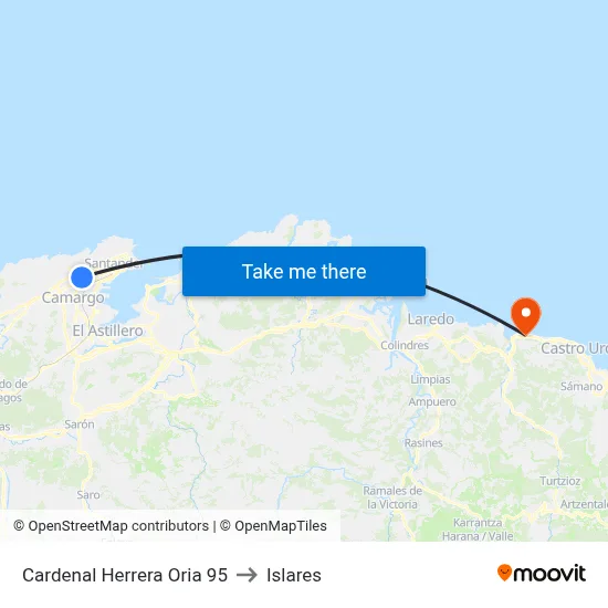 Cardenal Herrera Oria 95 to Islares map