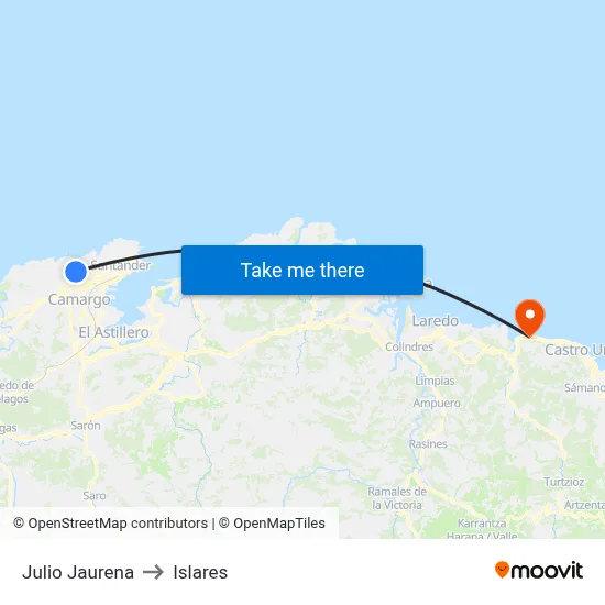 Julio Jaurena to Islares map