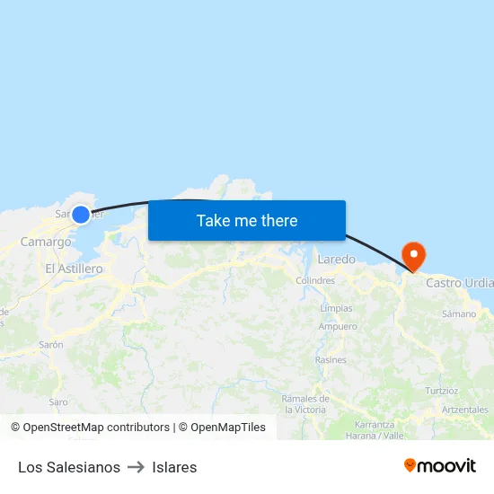 Los Salesianos to Islares map