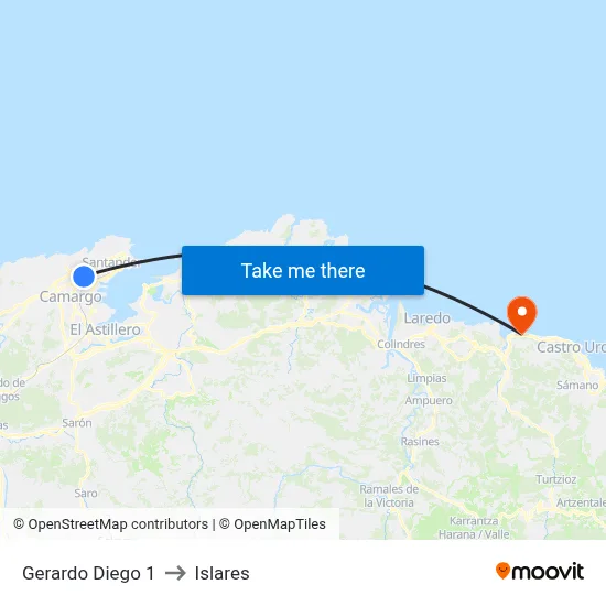 Gerardo Diego 1 to Islares map