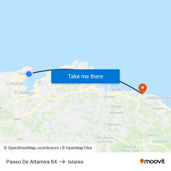 Paseo De Altamira 84 to Islares map