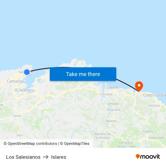 Los Salesianos to Islares map