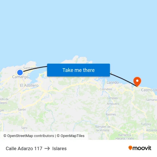 Calle Adarzo 117 to Islares map